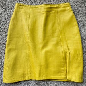 Tannery West Lambskin Leather High Waisted Mini Skirt (Size 6)